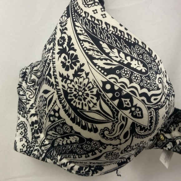 Victoria’s Secret Black White Rhinestone Lined Demi 34C Bra - Picture 4 of 11